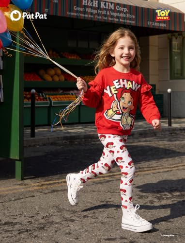 Image of Disney Girls Clothes Long Sleeve Sweatshirt Leggings Outfit 2 Piece Set | Officially Licensed丨Bold Character Print丨Ruffle Shoulder丨Comfy Fit丨Soft Feel丨Lightweight丨Bright Colors丨Mix & Match丨Gift-Ready