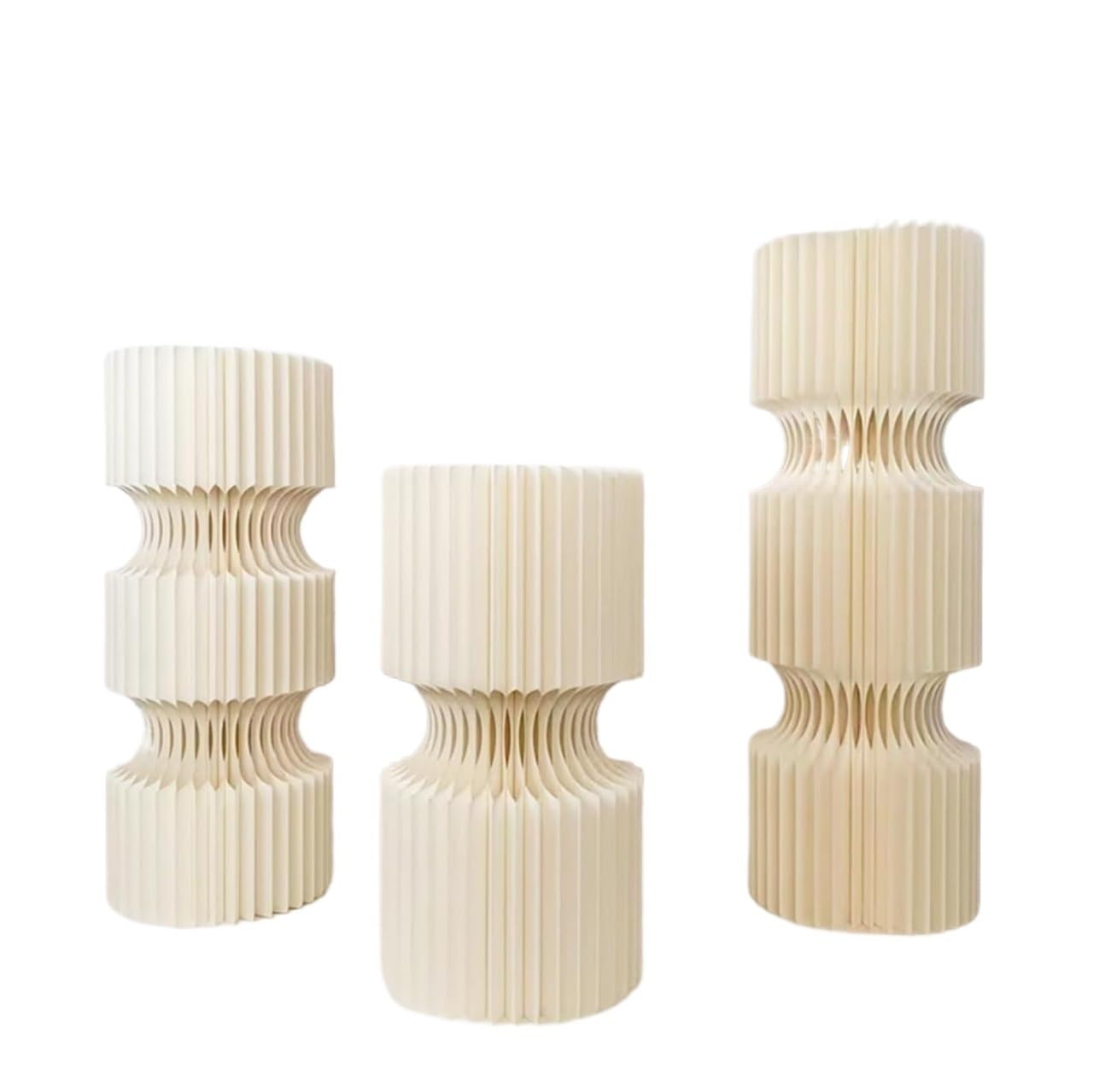 Alzate per torte, alzate per dolci pieghevoli, esp Espositori for torte in carta, piedistallo pieghevole, confezione da 3, multicolore, 1,97-3,28 piedi(Beige)
