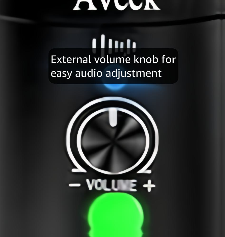 Aveek USB Gaming Microphone for PC, Podcast Condenser Microphone with Mute, Headset Monitoring & Noise Cancelling, Boom Arm Stand for Streaming, Computer, Phone, YouTube, Recording