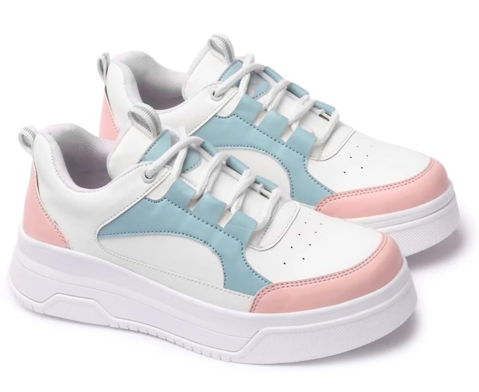 Image of adiso Women's Casual Sneakers | Lace-Up Stylish Comfort Shoes | Trendy Everyday Footwear