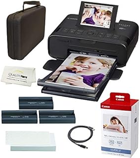Canon SELPHY CP1300 Wireless Compact Photo Printer with AirPrint and Mopria Device Printing, with Canon KP108 Paper and Black Hard case to fit All Together (Black)