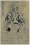 Krouterebs Spartan Warrior If They Stand Behind You Metal Tin Sign Retro Sign Kitchen Wall Poster Cafe Bar Pub Man cave Art Novelty Plaque 8X6 Inch