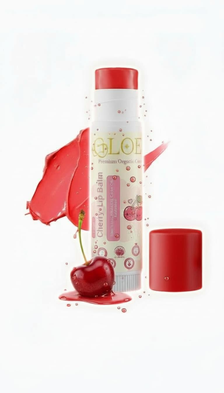 GLOE Cherry Lip Balm - Ayurvedic, Organic, Herbal, Tinted, 100% Natural Lip Balm with Cherry | | 12 Hr Moisturization | For Dry & Chapped Lips | Natural Pink Tint-image-33