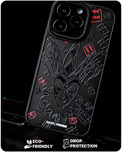 Simplymdrn Jester Compatible With Iphone 11 Pro Case [Glossy] Shockproof Protective Tough For Men Phone Cases 5.6 Inch 2019, Black #TOP5