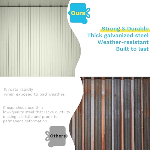 Image of Greesum Outdoor Storage Shed 5 x 3 ft. Utility Tool Shed Metal Storage Garden Shed with Door & Lock for Patio Storage, Gray
