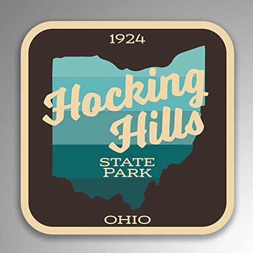 JMM IndustriesHocking Hills State Park Ohio Vinyl Decal Sticker Retro Vintage Look 2-Pack 4-inches by 4-inches Premium Quality UV Protective Laminate SPS093