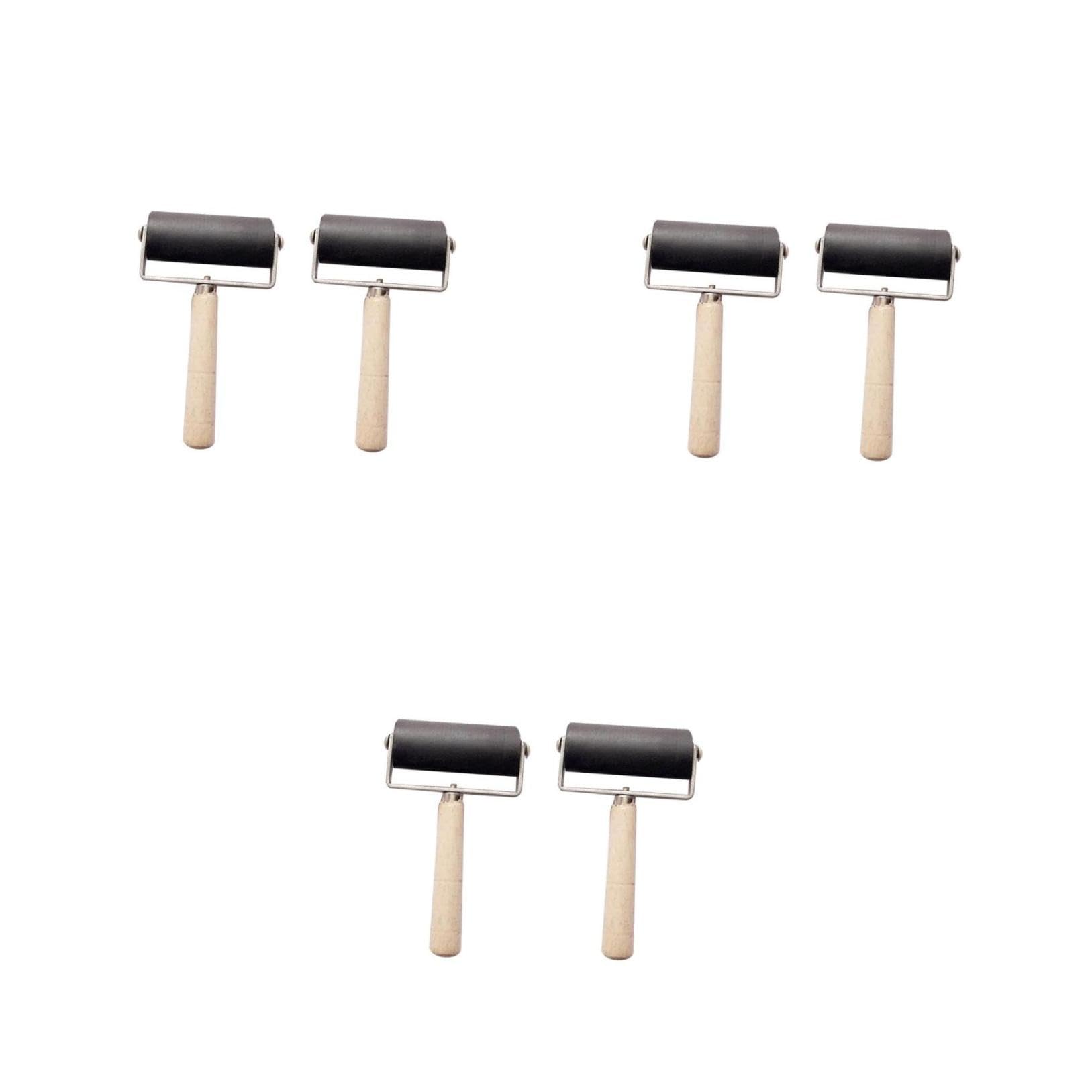 NUOBESTY 3 Sätze Rolle Zum Basteln Rollenwerkzeug Klebeband Zeichnen Malwalze Klebestreifenrolle Klebestifte Tinte Scrabook Bastelzeug Gummiwalze Stanzwerkzeug Bambus Black 2 Stücke * 3