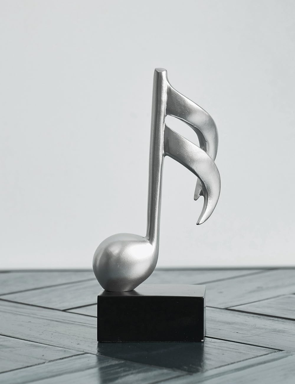 HAUCOZE 3pcs Music Note Decor Musical Decoration Gifts Table Centerpiece Sculpture Piano Statue Silver 7.5 inch - Image 7