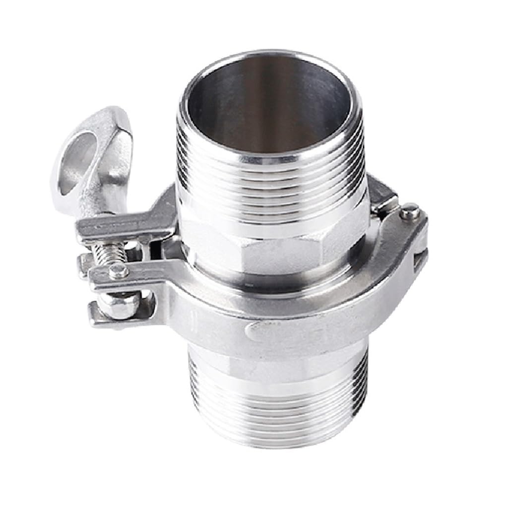 Adapter z tulejką gwintowaną ze stali nierdzewnej 304 z potrójnym zaciskiem i uszczelką — złącze rurowe do instalacji sanitarnych(FIP DN40 clamp64)