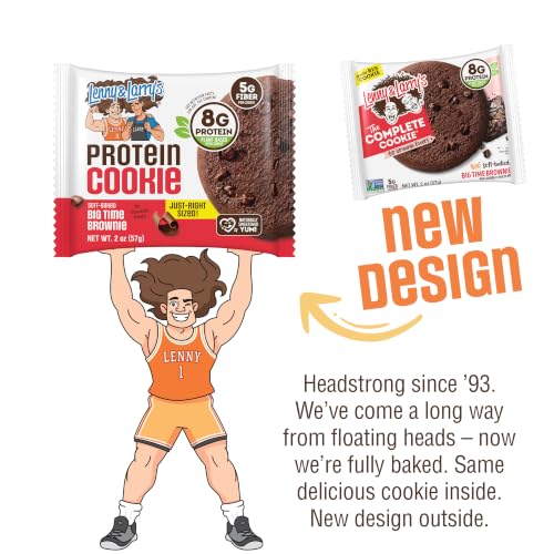 Image of Lenny & Larry's Protein Cookie, Big Time Brownie - High Protein Snacks with 8g Plant Protein, 5g Fiber, Soft-Baked, Vegan, Non-GMO | 2oz, Pack of 12