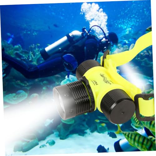 Linterna frontal LED para buceo resistente al agua con brillo constante amarillo 3
