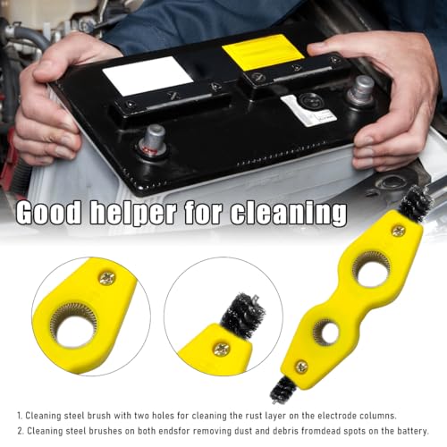 Car Battery Terminal Cleaning Brush, 4 in 1 Steel Wire Brush for Yellow 2 Pcs - Picture 31 of 43