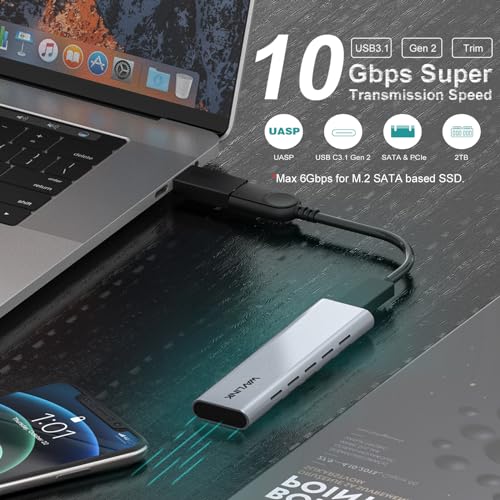 Cofia NVMe WAVLINK Aluminio USB 10Gbps para SSD M.2 miniatura 4