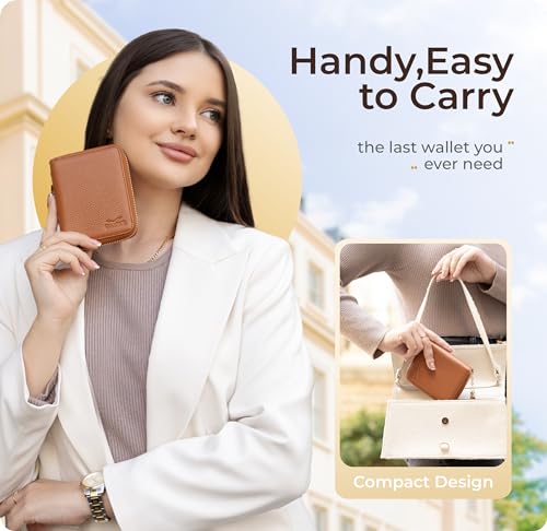 Claasico Bifold Wallet for Women RFID Blocking | Genuine Leather Zip Wallet & Ladies Coin Pocket | Stylish Credit Card Holder | Travel Wallet with Anti-Theft Protection3