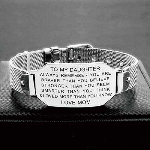 FALOGIJE Daughter Birthday Gifts, Inspirational Daughter Bracelet Jewelry - I Love You Daughter Gifts for Graduation, Mothers Day2