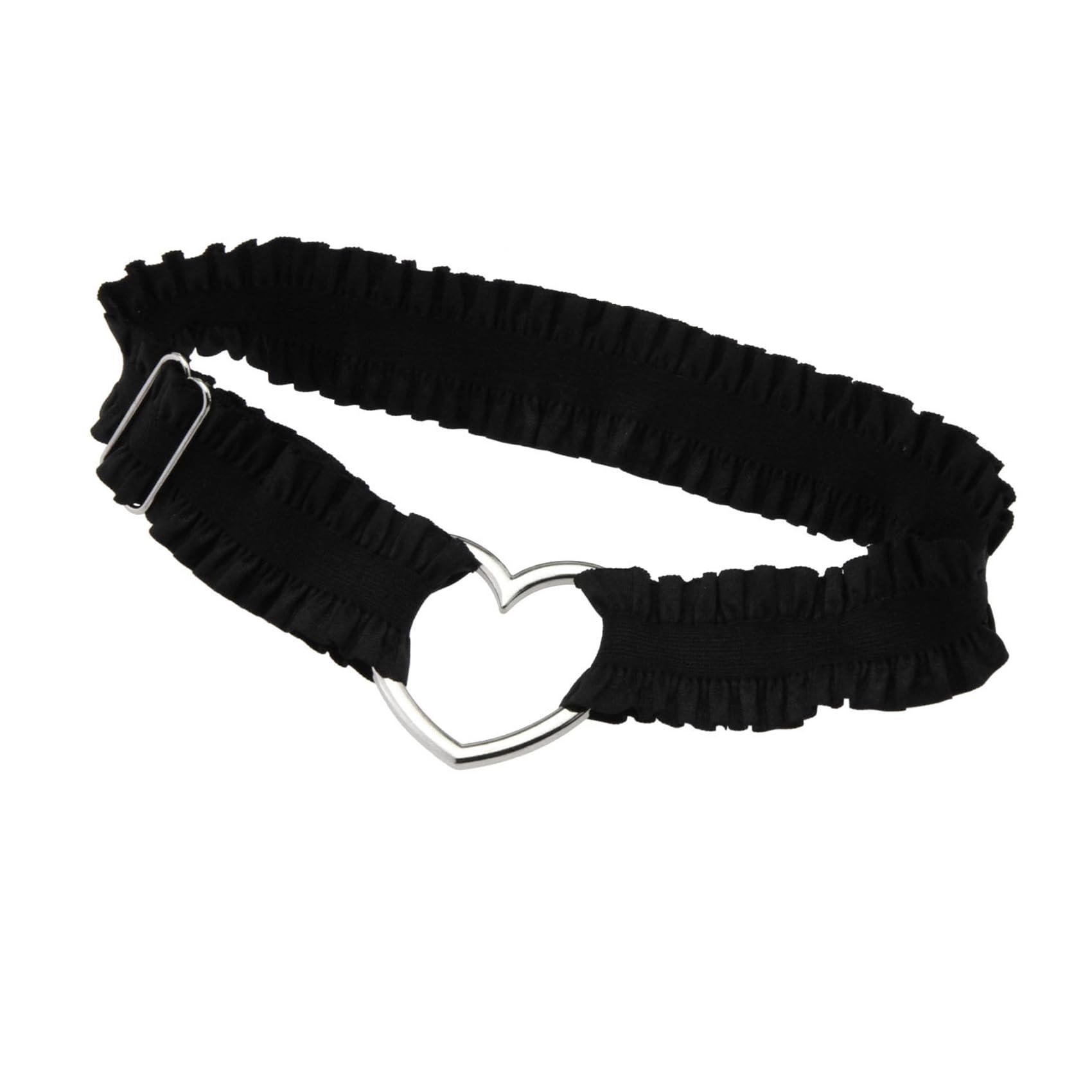 2Pcs Adjustable Heart Lace Thigh Garter for Wedding Bride, Elastic Leg Garters Belt for Women Parties