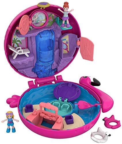 Polly Pocket FRY38 Pocket World Flamingo Floatie Compact Play Set, Multi-Colour