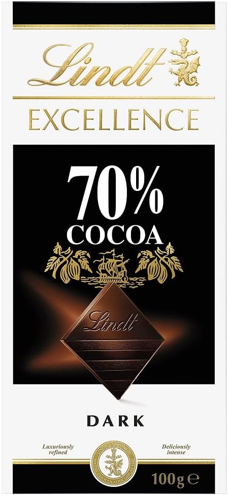 Lindt Excellence Dark Chocolate Bar 70 Percent Cocoa, 100g