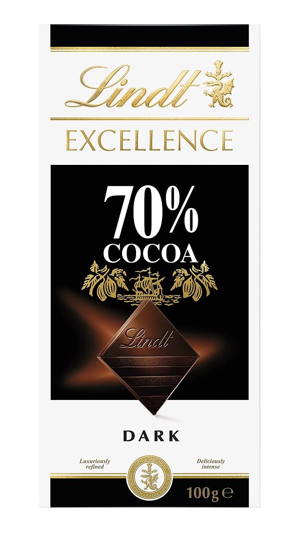 Lindt Excellence Dark Chocolate Bar 70 Percent Cocoa, 100g