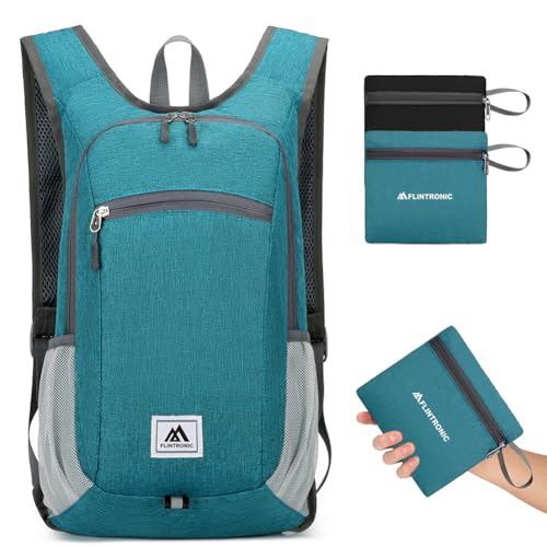 flintronic Faltbarer Rucksack, 16L Kleiner Wanderrucksack, Ultraleicht Wanderrucksack, Wasserfest Reiserucksack, Packbare Backpack, Damen Herren Daypack, für Camping Klettern/Outdoor Wandern