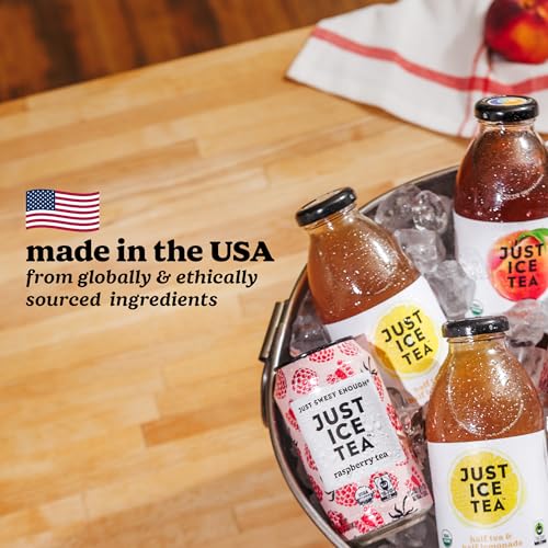Image of Just Ice Tea, Enjoy Mint Iced Tea, 12-Pack (12oz Cans), Caffeine Free Herbal Tea, USDA Certified Organic, Real Brewed, Low Calorie, No Artificial Sweeteners, Fair Trade, Made in USA.