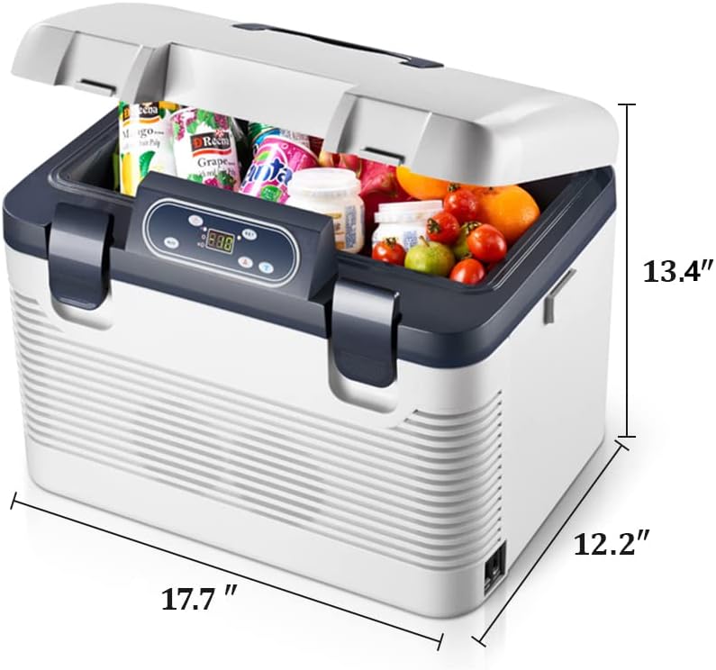 Compact Mini Fridge Car Refrigerator Cooler and Warmer AC/DC Portable 0.67 Cubic Feet for Cosmetics Beverage Food Medicine Office Car Home Use
