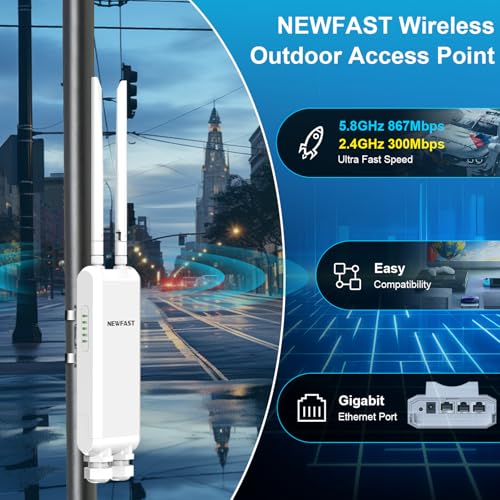 NEWFAST AC1200 Outdoor WiFi Extender Long Range NF-A882, IP66 Weatherproof - image 8