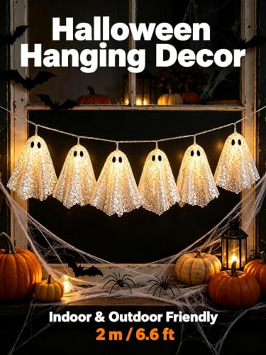 ChayWillow Halloween Ghost String Lights with Sequined Mesh - image 5