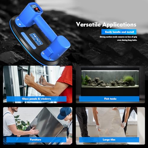 Electric Suction Cup Lifter for Tiles, Glass & Marble – 660LBS/300KG Max Suction, Dual Motors, LCD Display, Powerful Mode for Textured Surfaces, 4500mAh Battery, 12h Runtime, Industrial Grade Tool - image 6