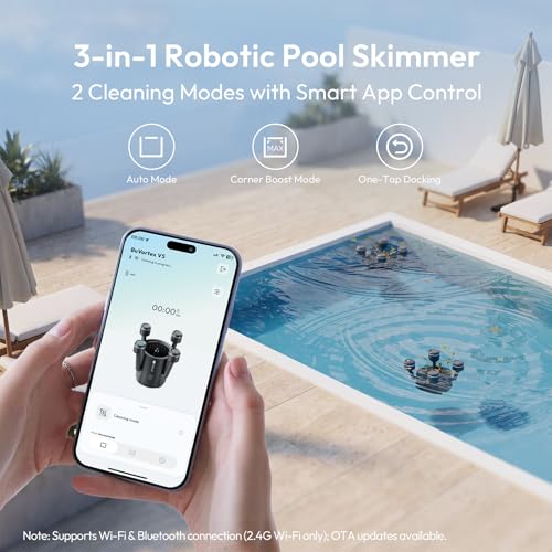 Image of (2026 New) BUBLUE BuVortex V5 Pool Surface Skimmer Robot, Pool Cleaner with App Control,5L Filter, Dual Cleaning Modes, AI Navigation,Ideal for In-Ground & Above-Ground Pools,Space Gray
