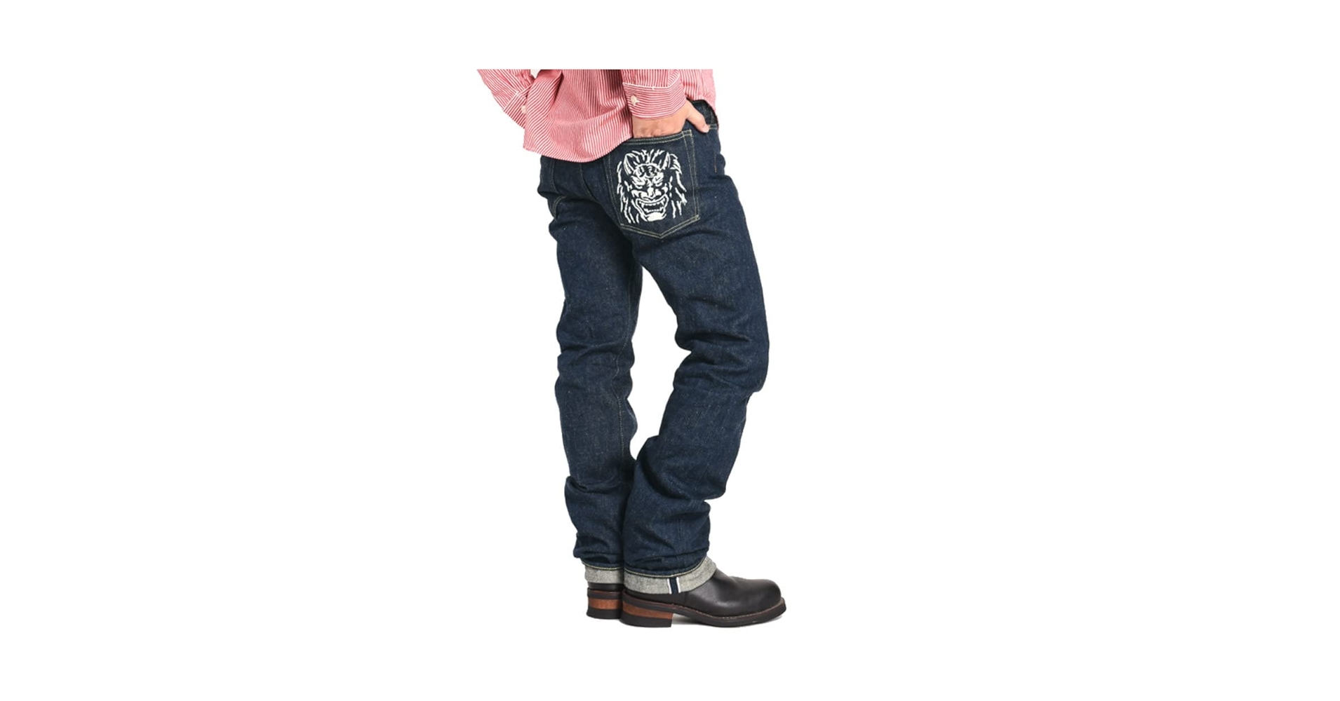 Amazon | (鬼デニム) ONI DENIM 鬼顔和紙糸刺繍 20oz. 鬼秘