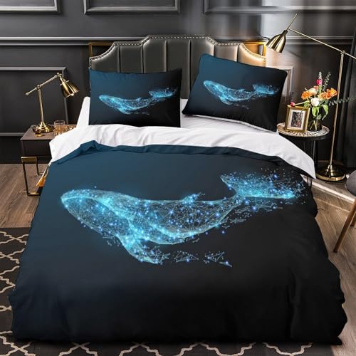 Housse de couette fléchettes lit double 200x200 parure 3D microfibre fermeture éclair