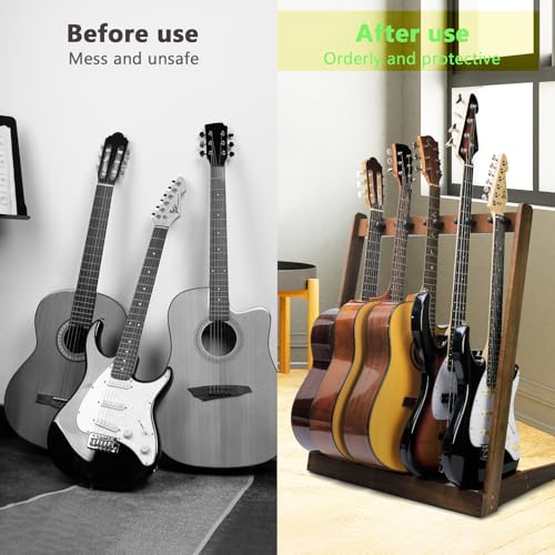 Support multi-guitare en bois, rack de rangement et présentoir
