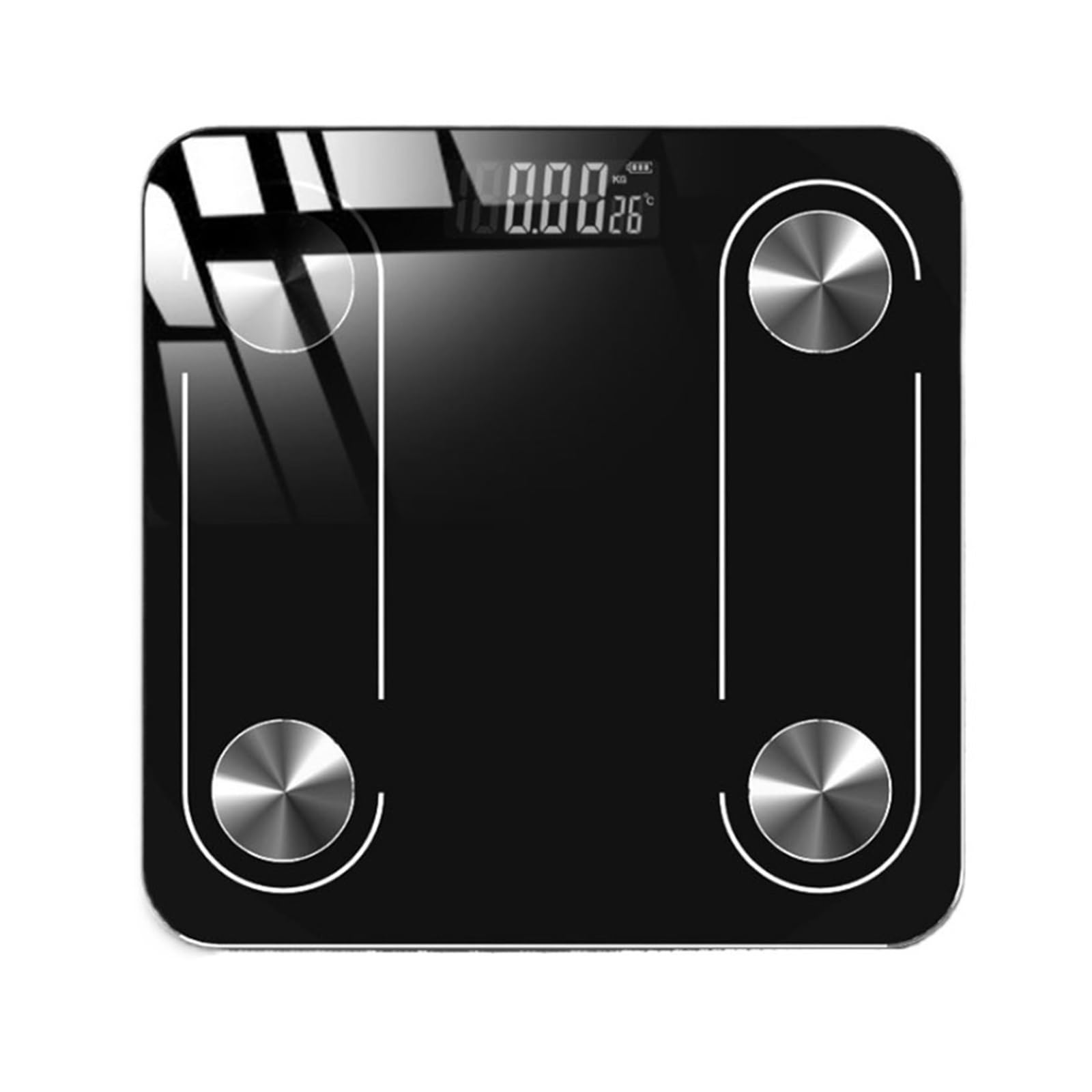 Cyfrowe wagi łazienkowe Cyfrowa Waga Do Pomiaru Tkanki Tłuszczowej Bluetooth Waga Łazienkowa Podłogowa Elektroniczna Inteligentna Waga Bmi Bluetooth Równowaga Wagi Człowieka (Color : Black)