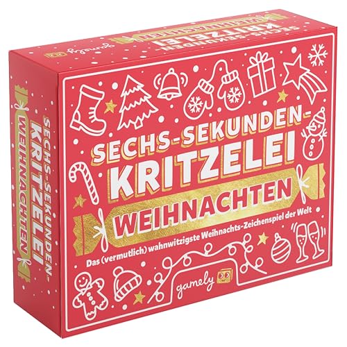 Gamely Sechs-Sekunden-Kritzelei Weihnachten: Das rasend schnelle und unglaublich spaßige Zeichen-Spiel | EIN familienfreundliches Partyspiel für Kinder, Jugendliche und Erwachsene