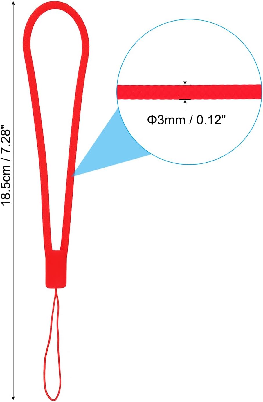 PATIKIL 18.5cm Wrist Strap Lanyards, 10 Pcs Silicone Short Soft Neck Lanyard Hand Wristlet String Badge Lanyard for Cellphone USB Key Chain Camera, 10 Colors Style 2 - Image 2