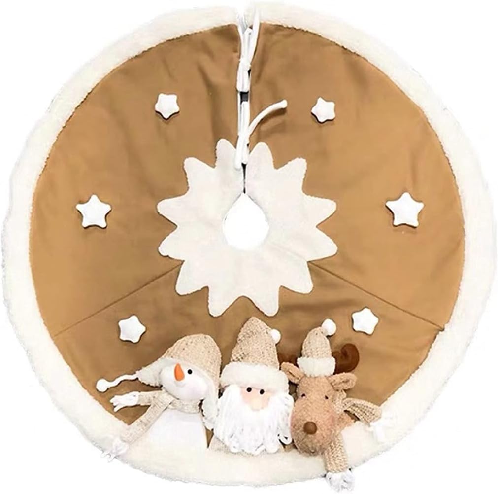 47.2 Inch Christmas Tree Skirt Tree Skirt Double Layer A Fine Three-Dimensional Tree Skirt for Christmas Holiday Party Decorative Home Decoration Christmas Decoration