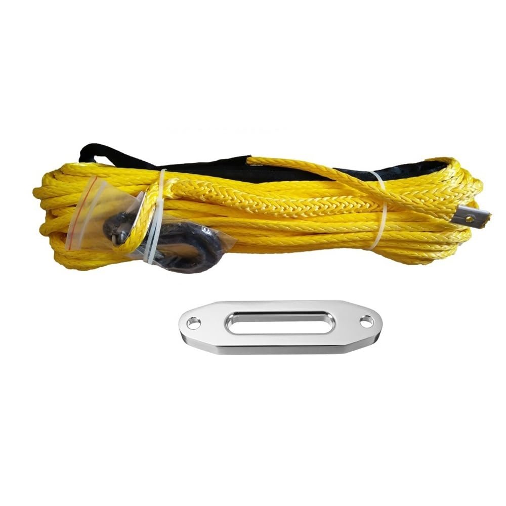 Cuerdas para Remolque 1/2 "* 100 pies de Cuerda sintética con Gancho y 12000 lbs Fairlead, Cable de cabrestante para Accesorios para automóviles(Orange)