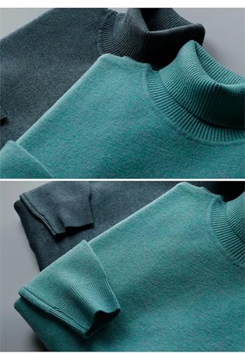 Jegsnoe Men Turtleneck Sweater Slim Knitted Long Sleeves Sweater3