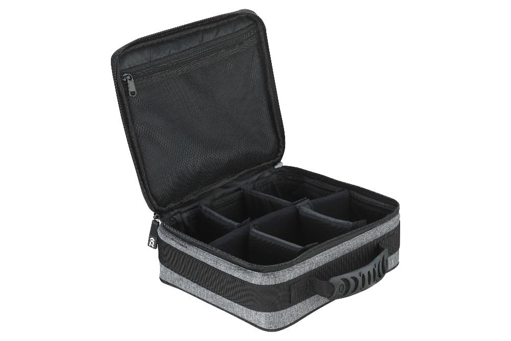 Daiwa D-VEC Rollen-Schutztasche, Polyester, Grau, Wasserdicht, L 26x23x9 cm für 2-3 Big Pit Rollen, M 36x26x14 cm für 4-6 Rollen, mit Klettverschluss-Segmenten (M)
