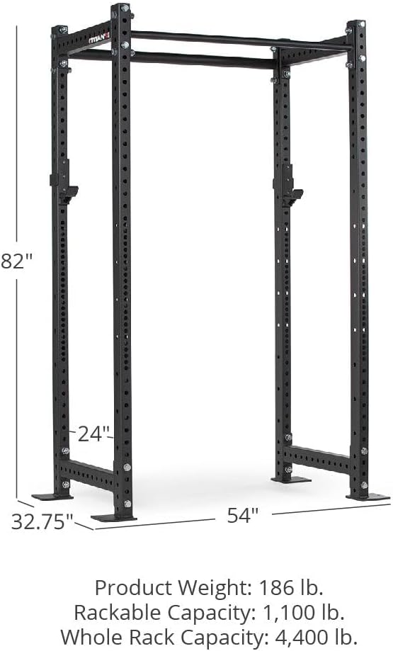 Titan Fitness T-3 Series Power Rack, 1,100 LB Capacity Cage for Weightlifting and Strength Training