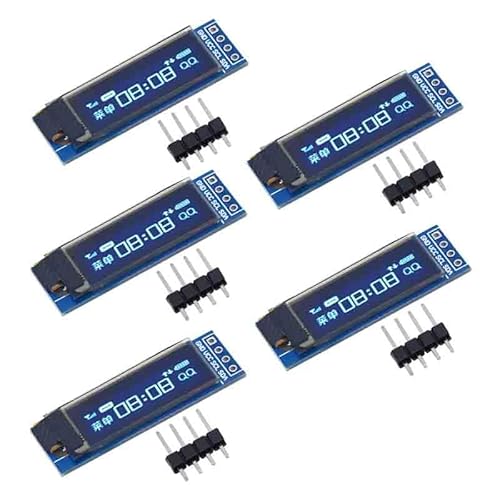 5�� �u���[ 4�s�� 0.9�C���` OLED LCD �f�B�X�v���C SSD1306 128x32 �X�N���[�� 3.3V-5V