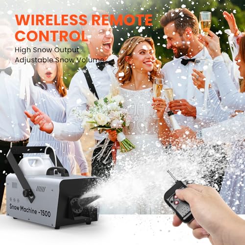 Image of UPGREY 1500W Snow Machine for Outdoors and Indoors, Fake Snow Maker for Party with Remote Controller and Handle