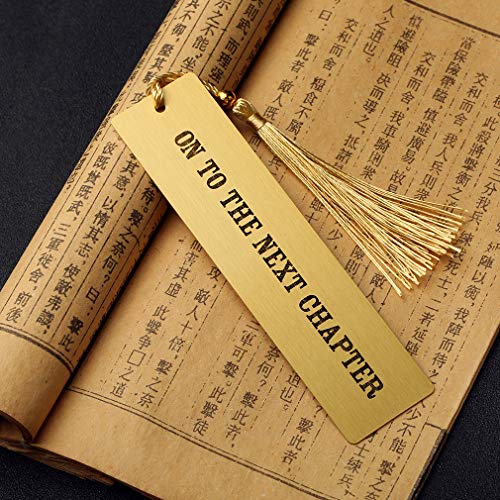 On to The Next Chapter Wedding Reader Bookmark Wedding Party Gift Engraved Bookmark Silver Wedding Reader Gifts (Golden) - Image 4
