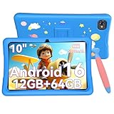 【2026年 TABWEE K10 キッズタブレット10インチ Wi-Fiモデル、キッズスペース&YouTube Kids 対応&iKids対応、Android 15タブレット、12GB RAM+64GB ROM +2TB TF拡張、USB充電 5G WiFi 、子供用 知育アプリ使い放題、利用時間制限、軽量EVAケース付き 落下防止、タッチペン付き、プレゼント 日本語説明書付 Blue