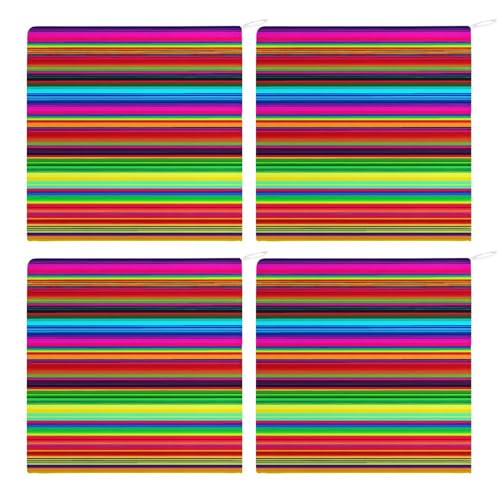 Serviette de bain absorbante de qualité hôtel à rayures colorées - 4
