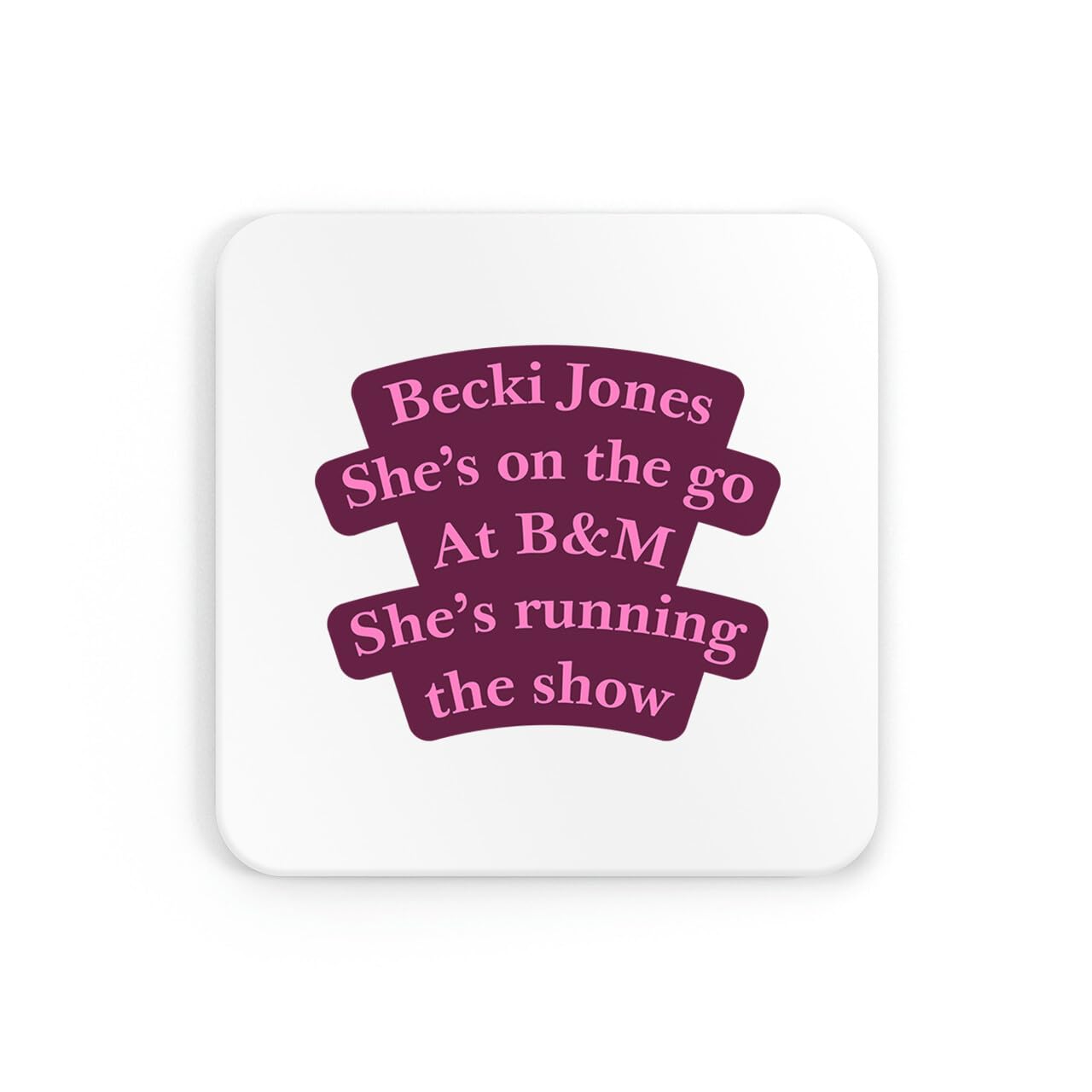 New Spirit Original White Becki Jones Shes On The Go Meme Trend Trending Viral Coaster Drinks Mat Drinks Coaster Tea Coffee Cute Fun Funny Pretty Aesthetic