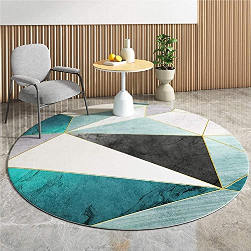 Tapis rond lavable géométrique grand format 200cm pour salon - 2