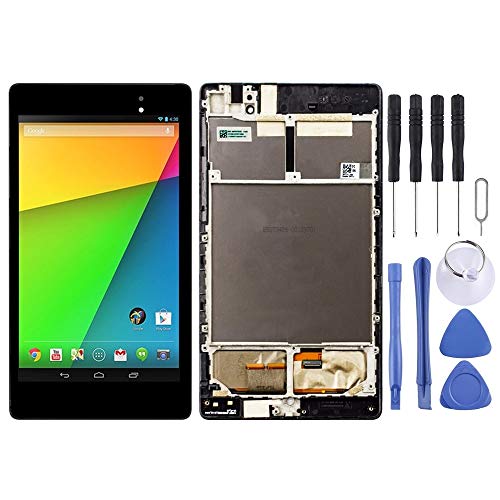 DINGJIA Superior de la Pantalla LCD y digitalizador Asamblea con Marco Completo for ASUS Google Nexus 7 Segundo ME571KL 2013 (versión 3G) (Negro) (Color : Black)