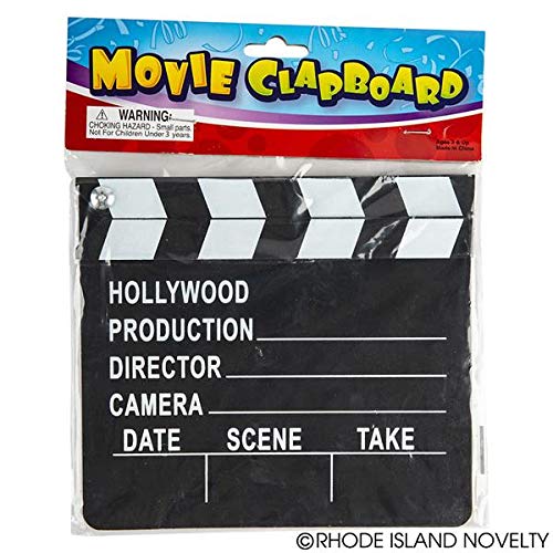 Rhode Island Novelty 7 Inch x 8 Inch Hollywood Movie Clapboard, One Per